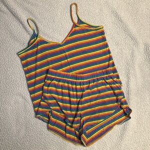 Old Navy Rainbow Striped Pajama Set